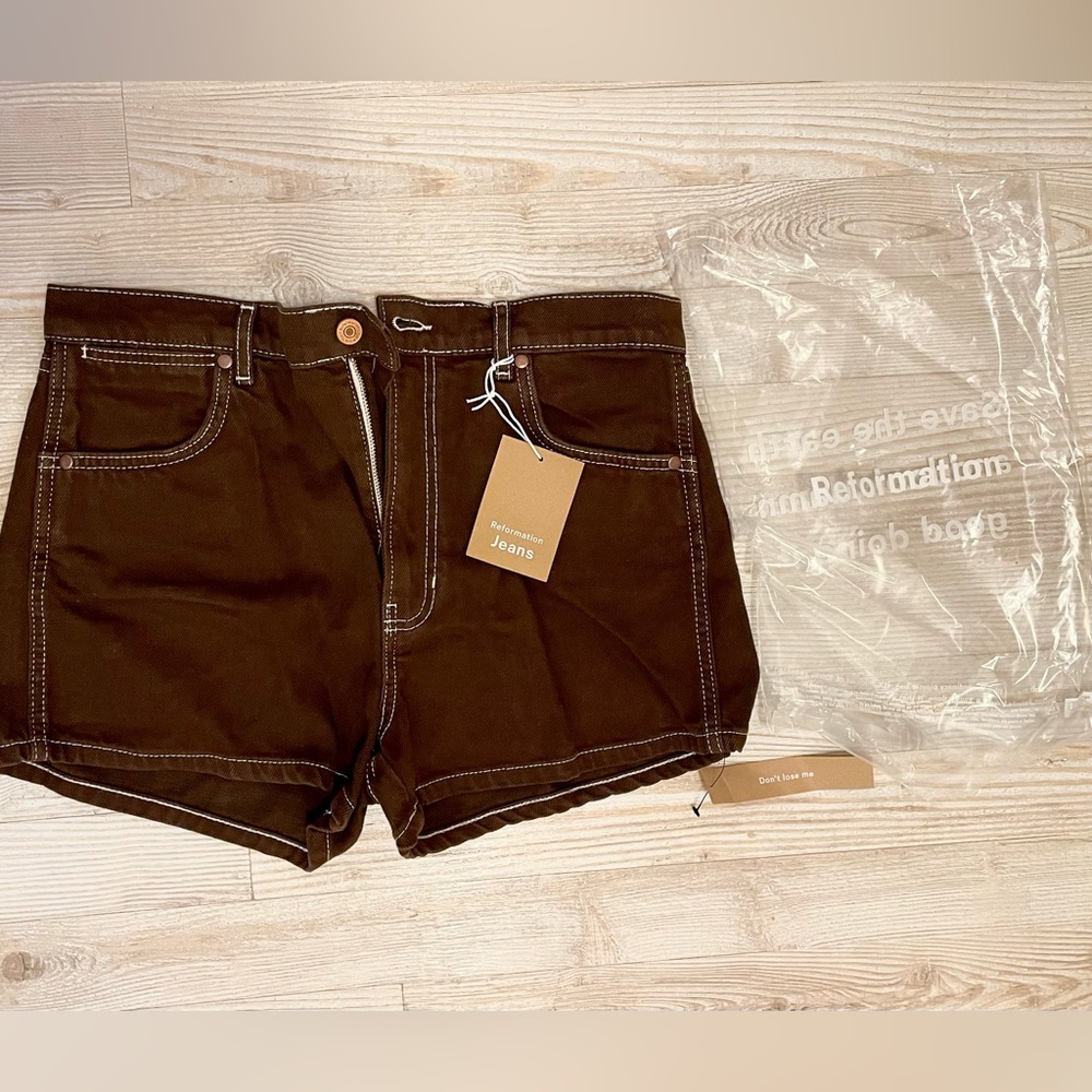 NWT Reformation Cowboy Highrise Jean Shorts